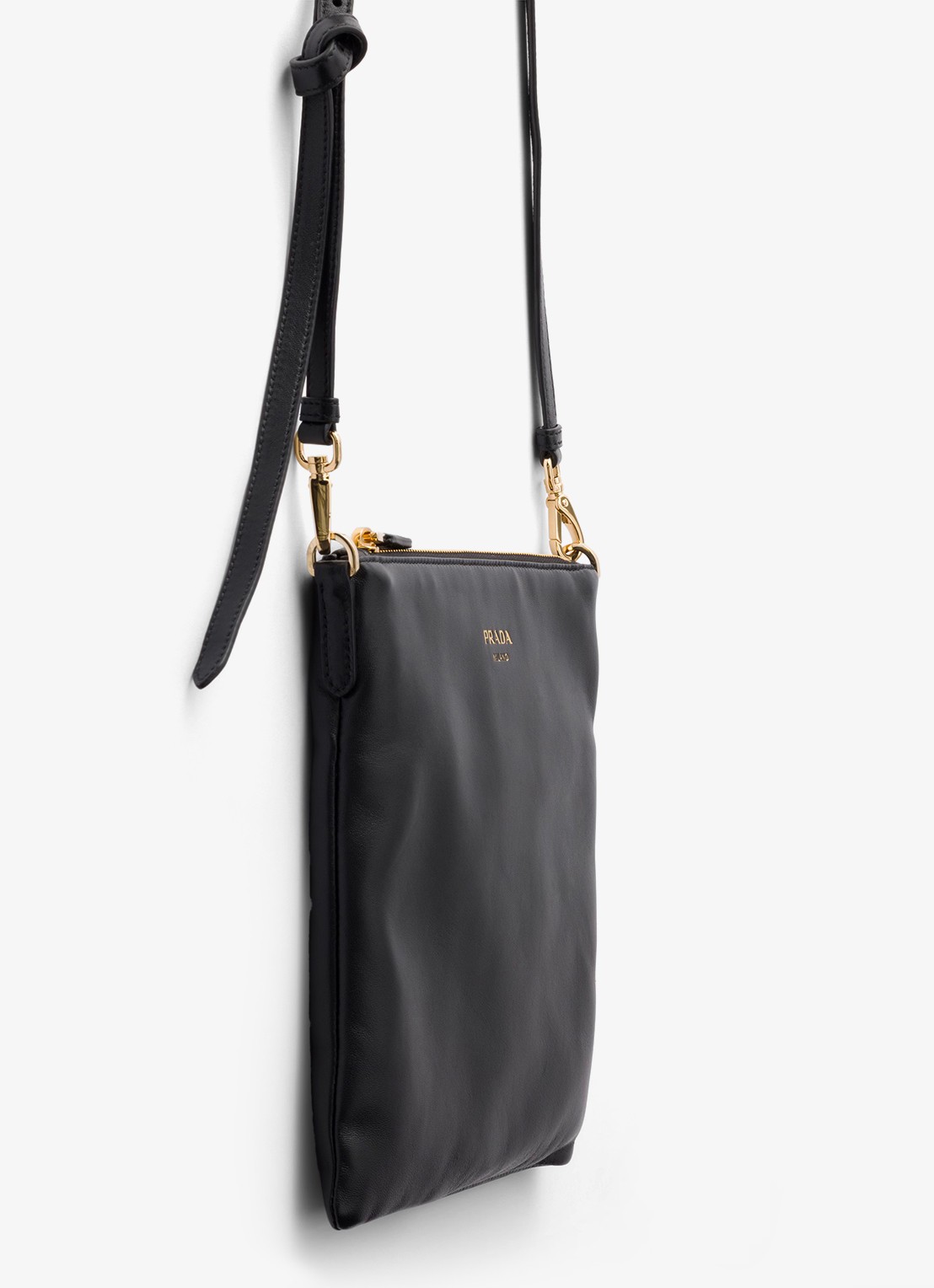 Prada Schoudertas van lamsleer - detail 4 zwart