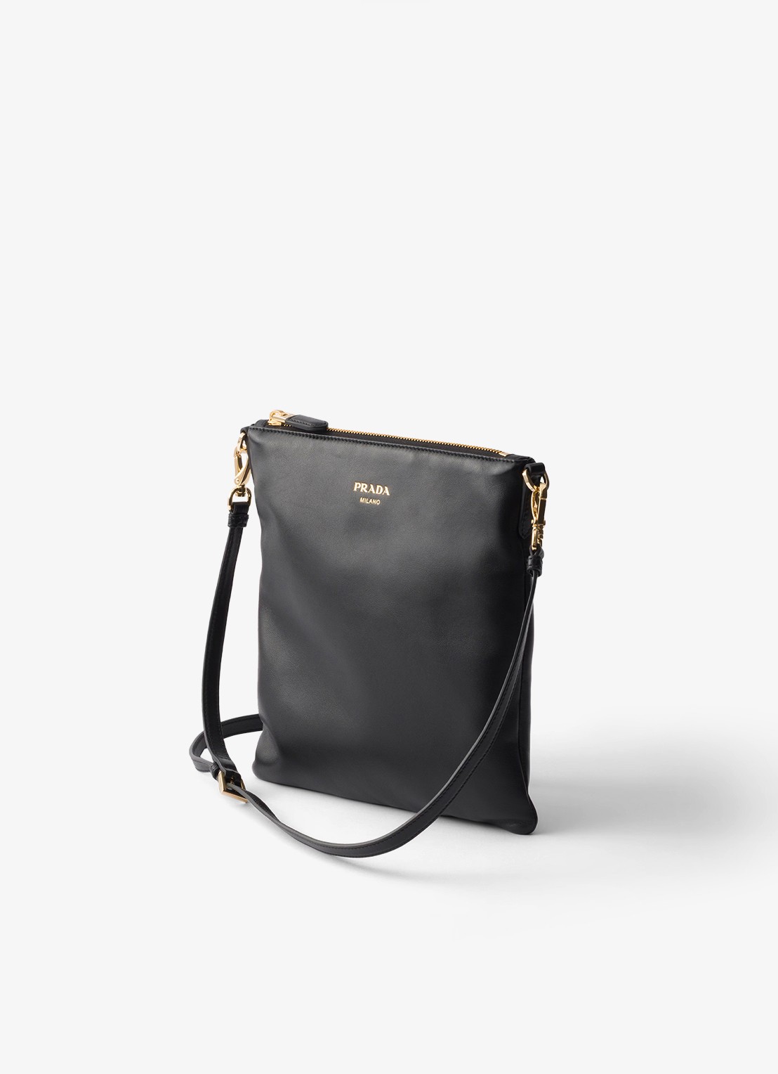 Prada Schoudertas van lamsleer - voorkant 2 zwart