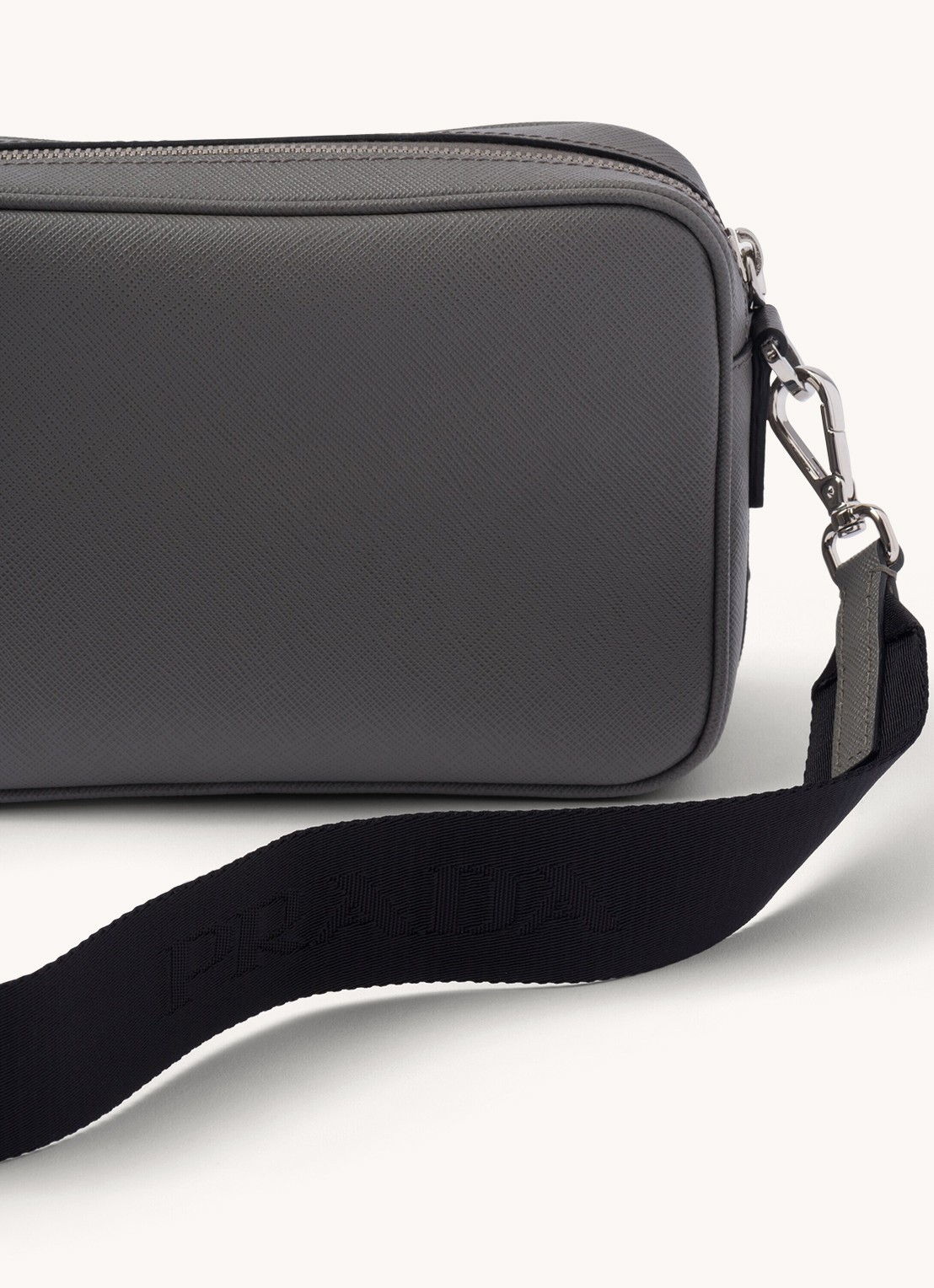 Prada Schoudertas van leer met afneembare schouderriem - detail 7 grijs