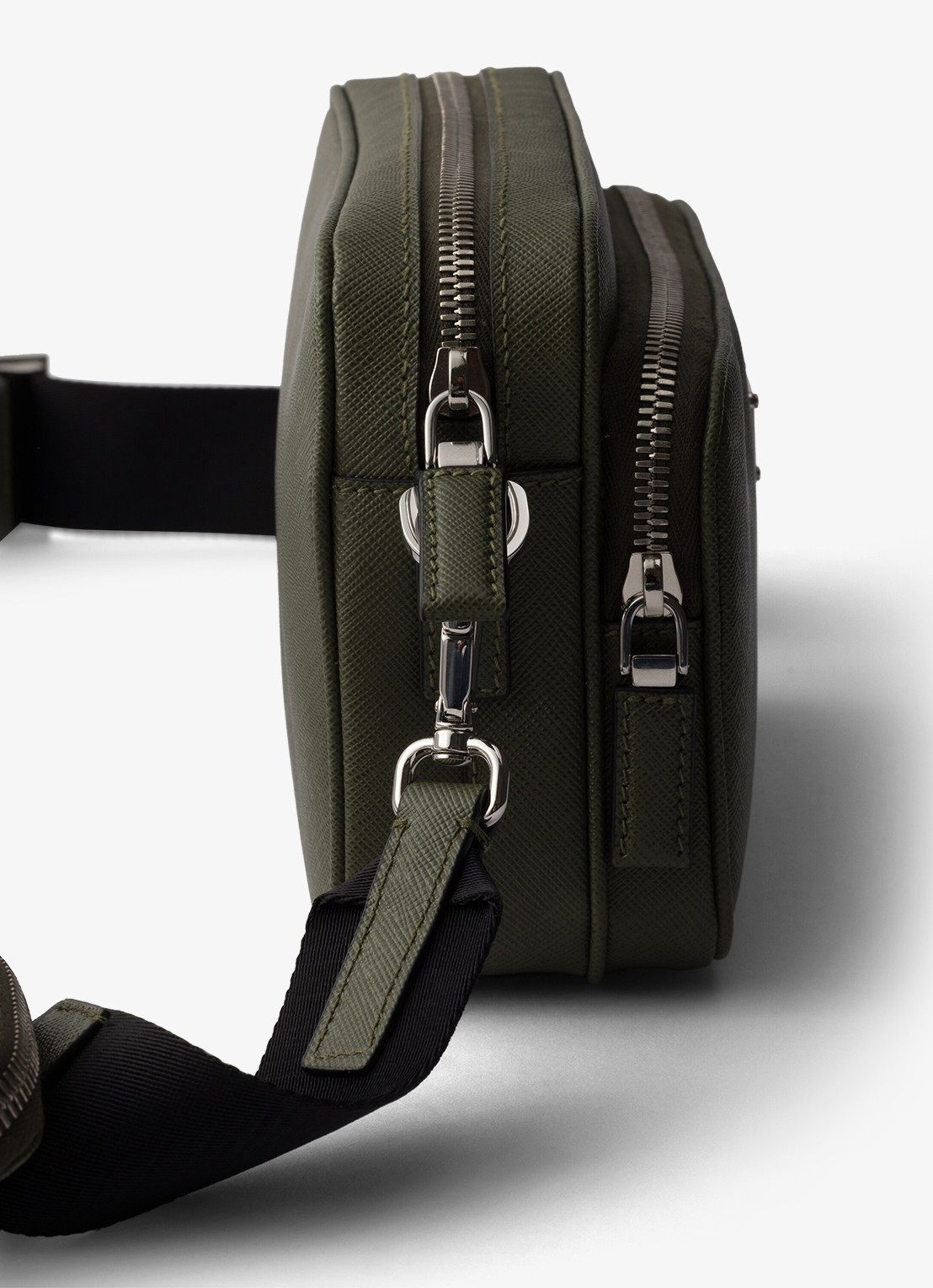 Prada Schoudertas van leer met afneembare schouderriem - detail 4 groen