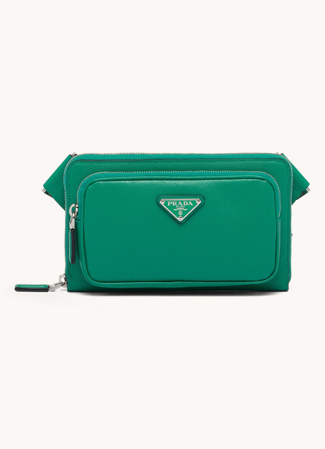 Prada Schoudertas van leer - voorkant groen