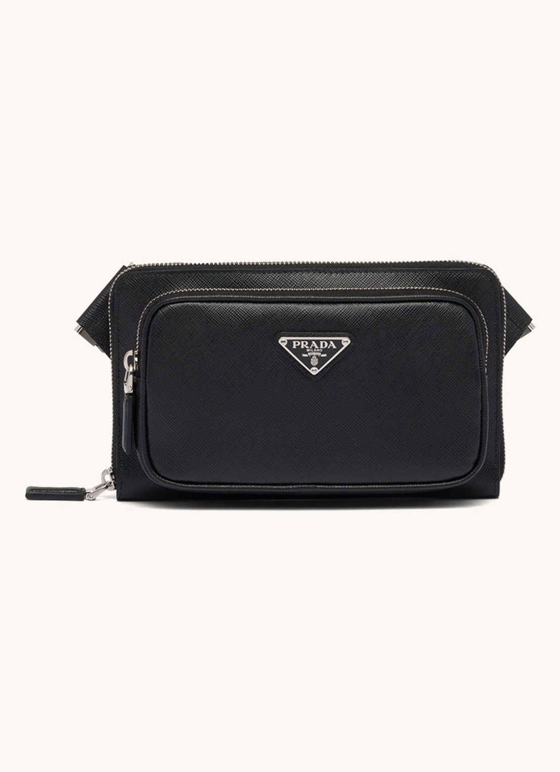 Prada Schoudertas van leer - voorkant zwart