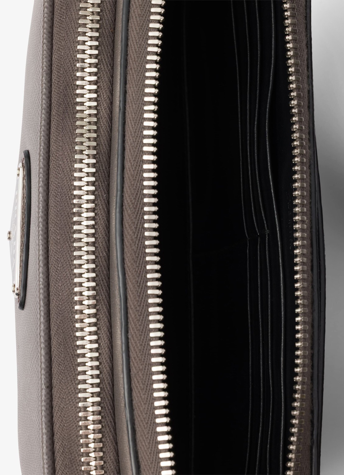 Prada Schoudertas van leer - detail 6 donkergrijs