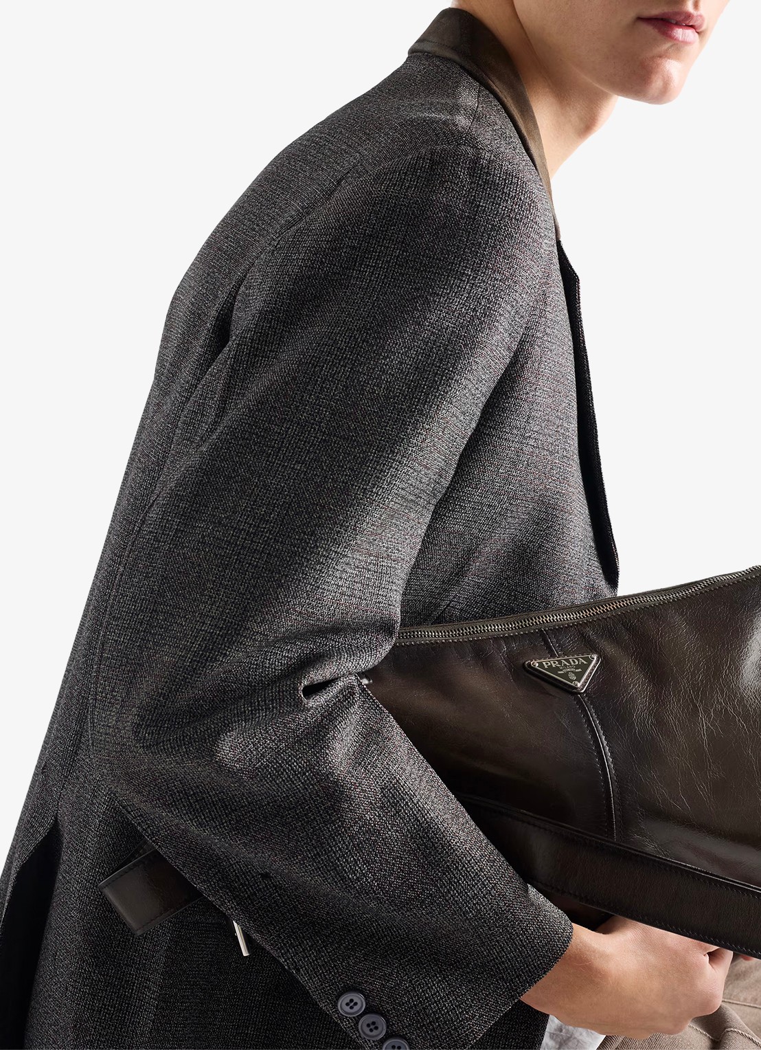 Prada Schoudertas van leer - detail groen