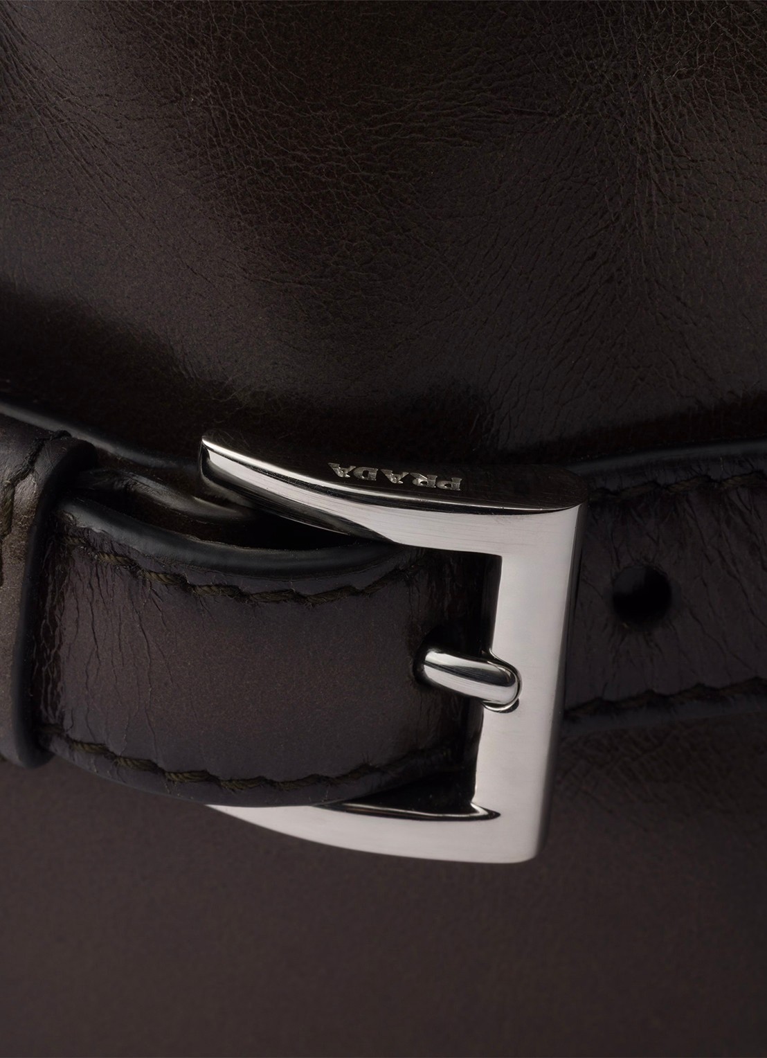 Prada Schoudertas van leer - detail 2 groen