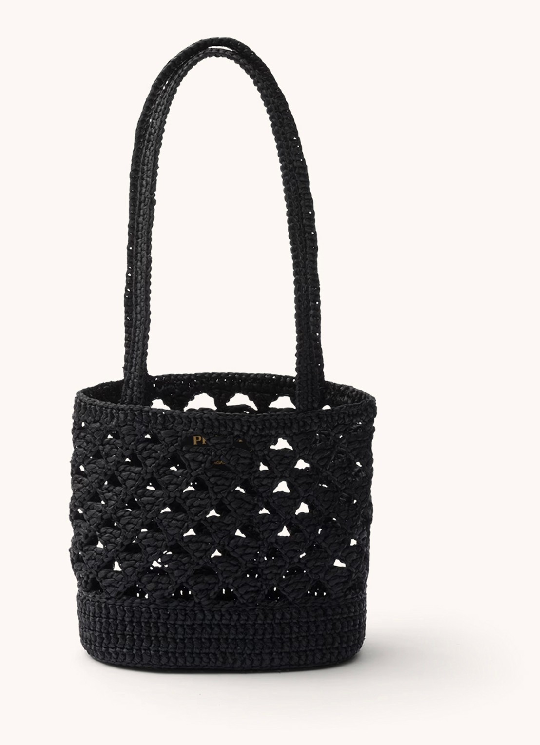 Prada Shopper van crochet met logo - achterkant 3 zwart