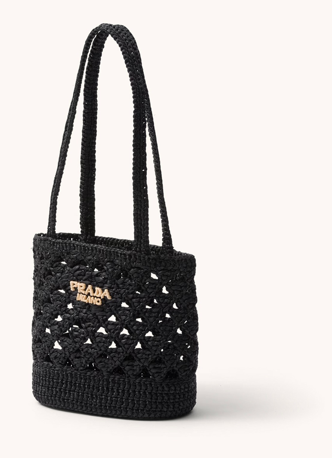 Prada Shopper van crochet met logo - voorkant 5 zwart