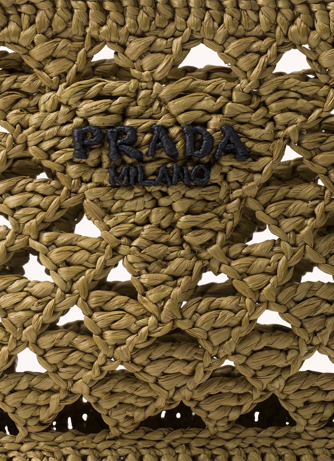 Prada Shopper van crochet met logo - detail 2 groen