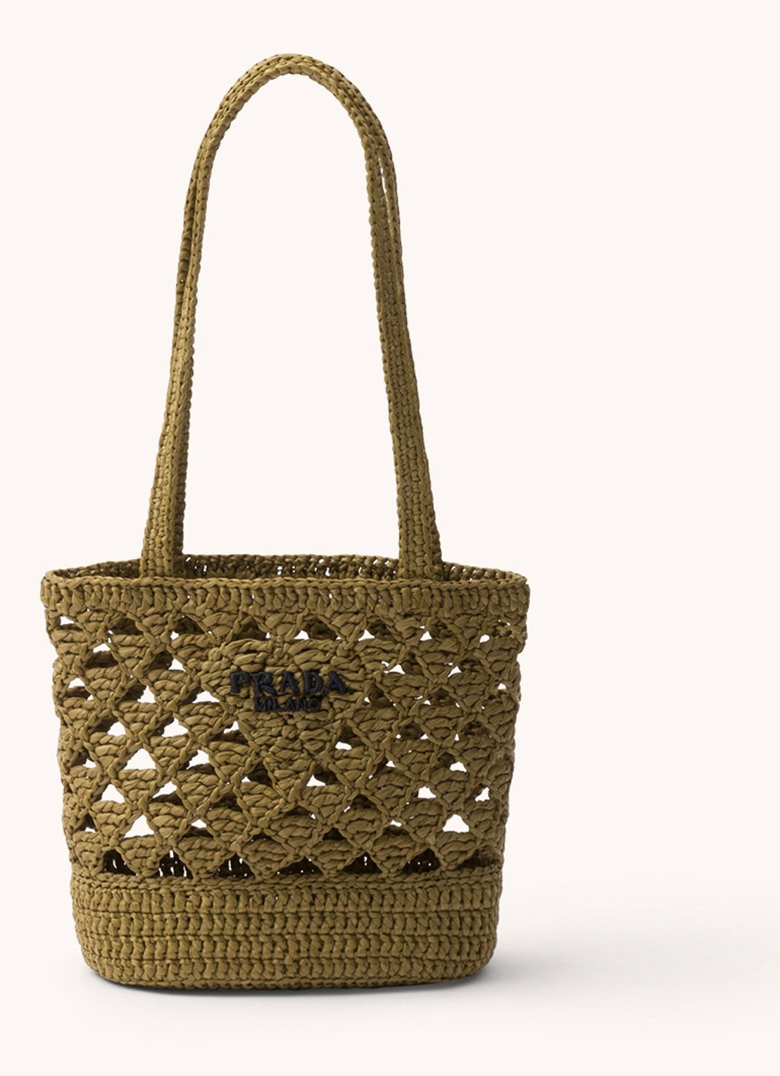 Prada Shopper van crochet met logo - voorkant 4 groen