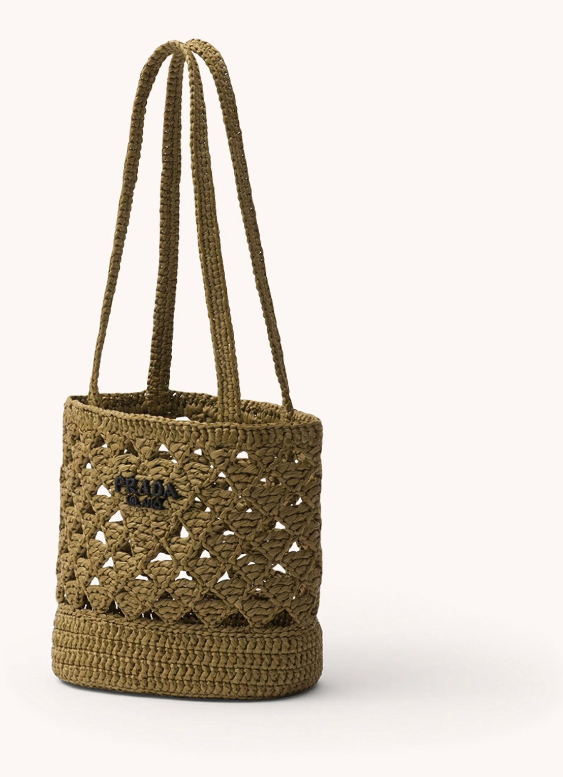 Prada Shopper van crochet met logo - voorkant 5 groen