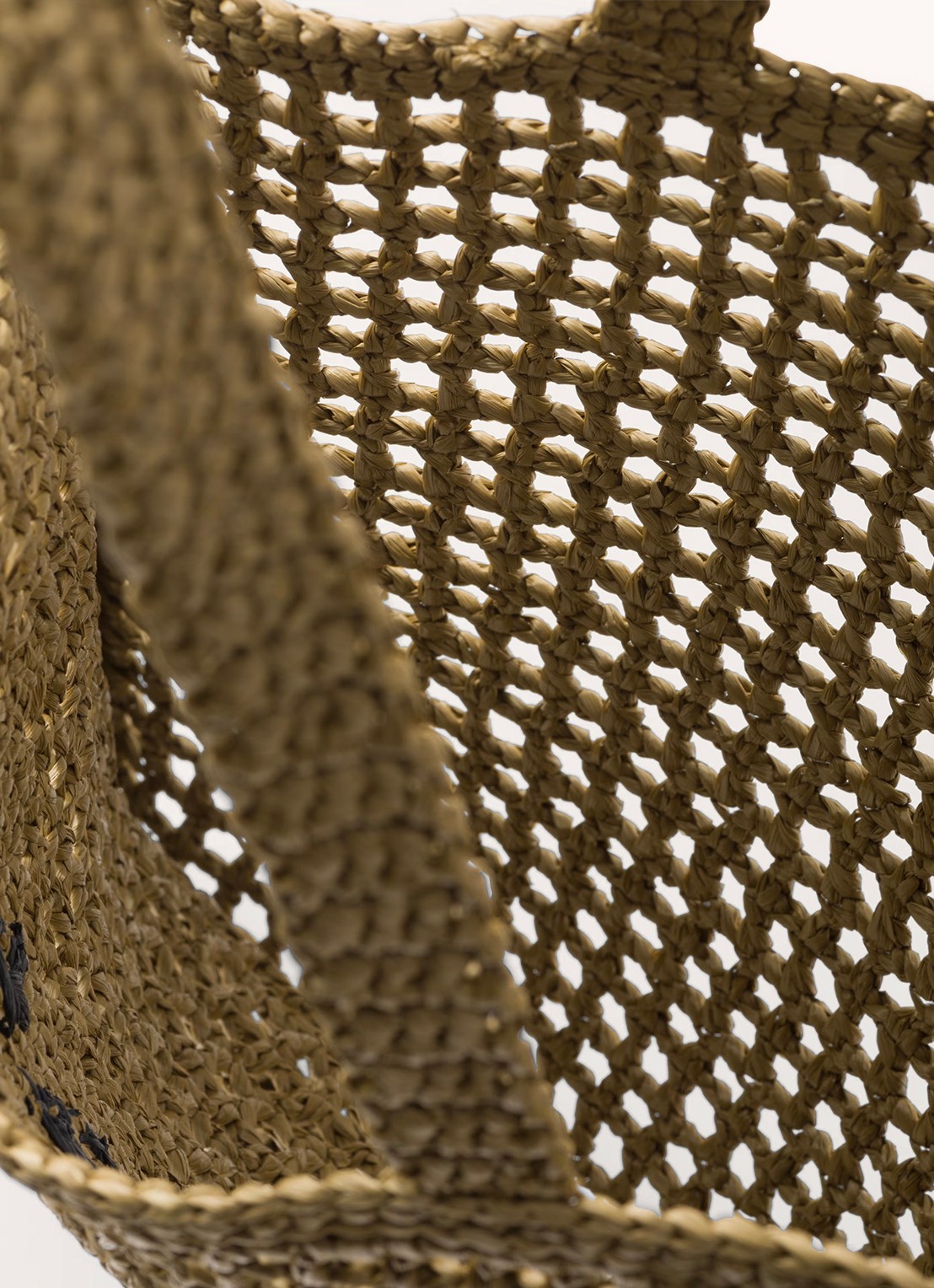 Prada Shopper van crochet met logo - achterkant 3 olijfgroen