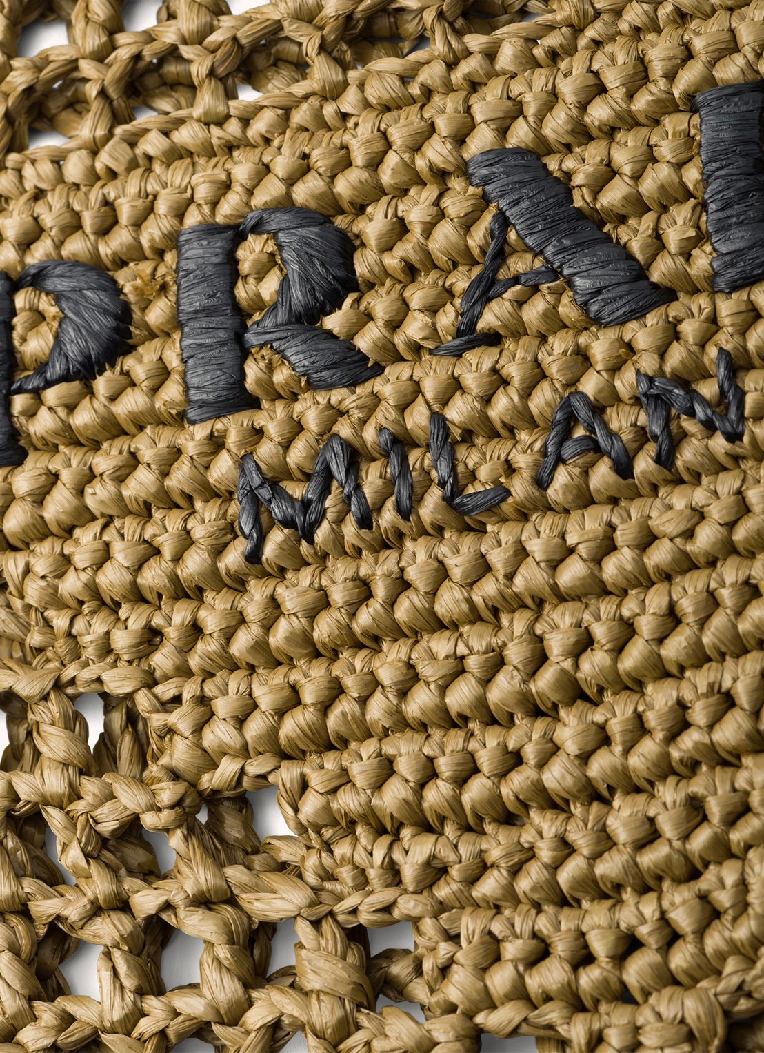 Prada Shopper van crochet met logo - voorkant 2 olijfgroen