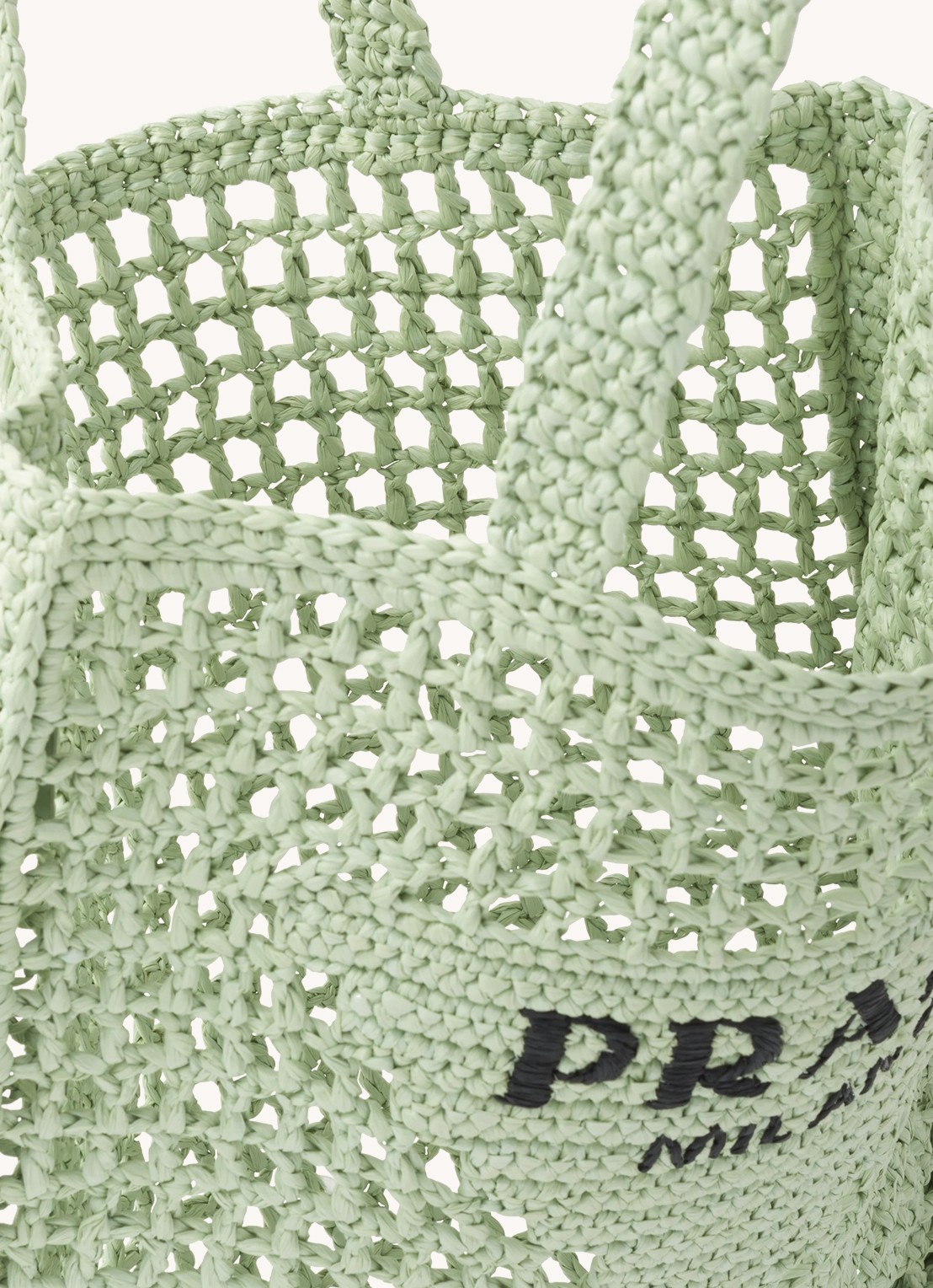 Prada Shopper van raffia - detail 5 mint