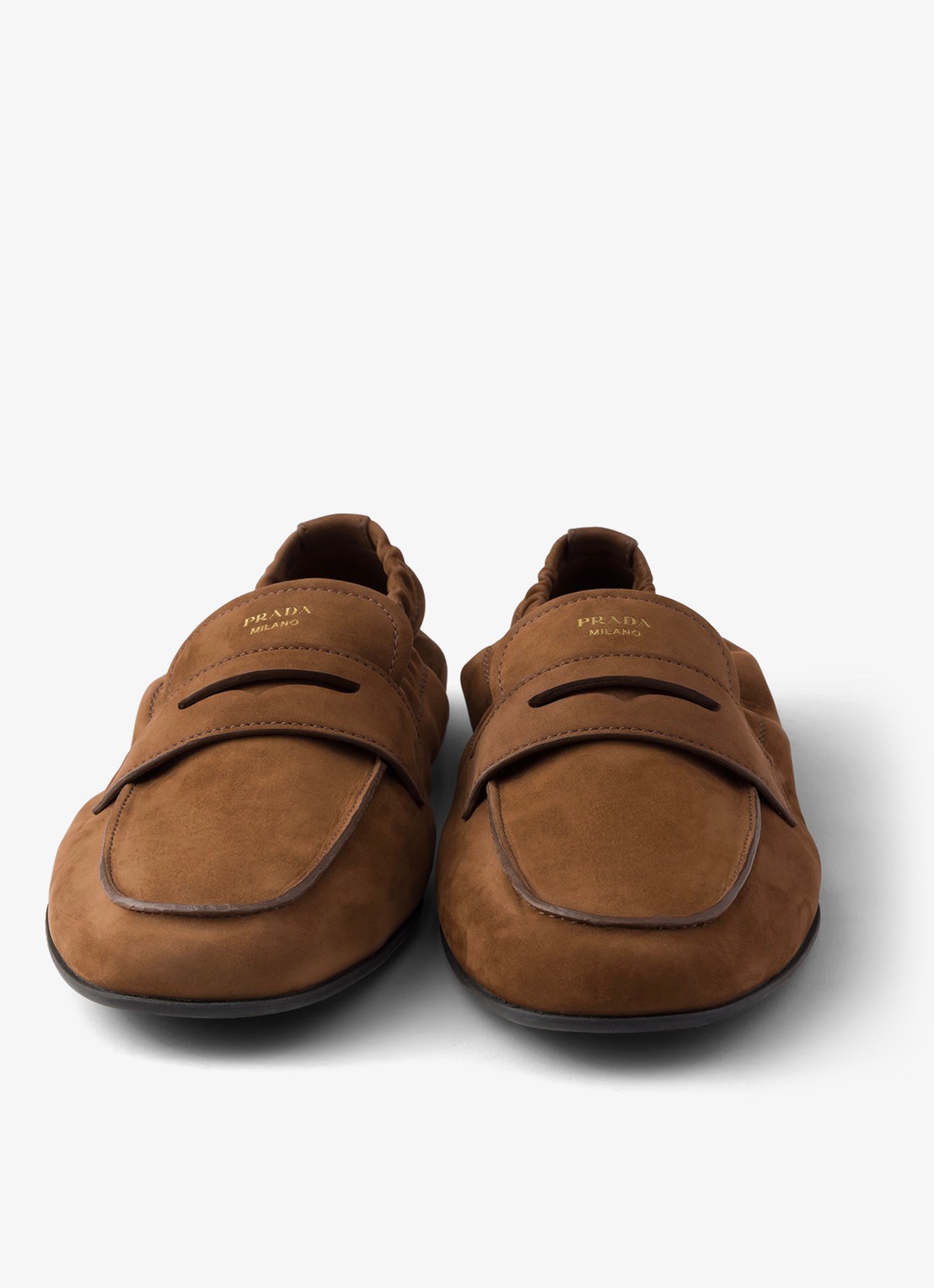Prada Shuffle loafer van nubuck - detail 2 bruin