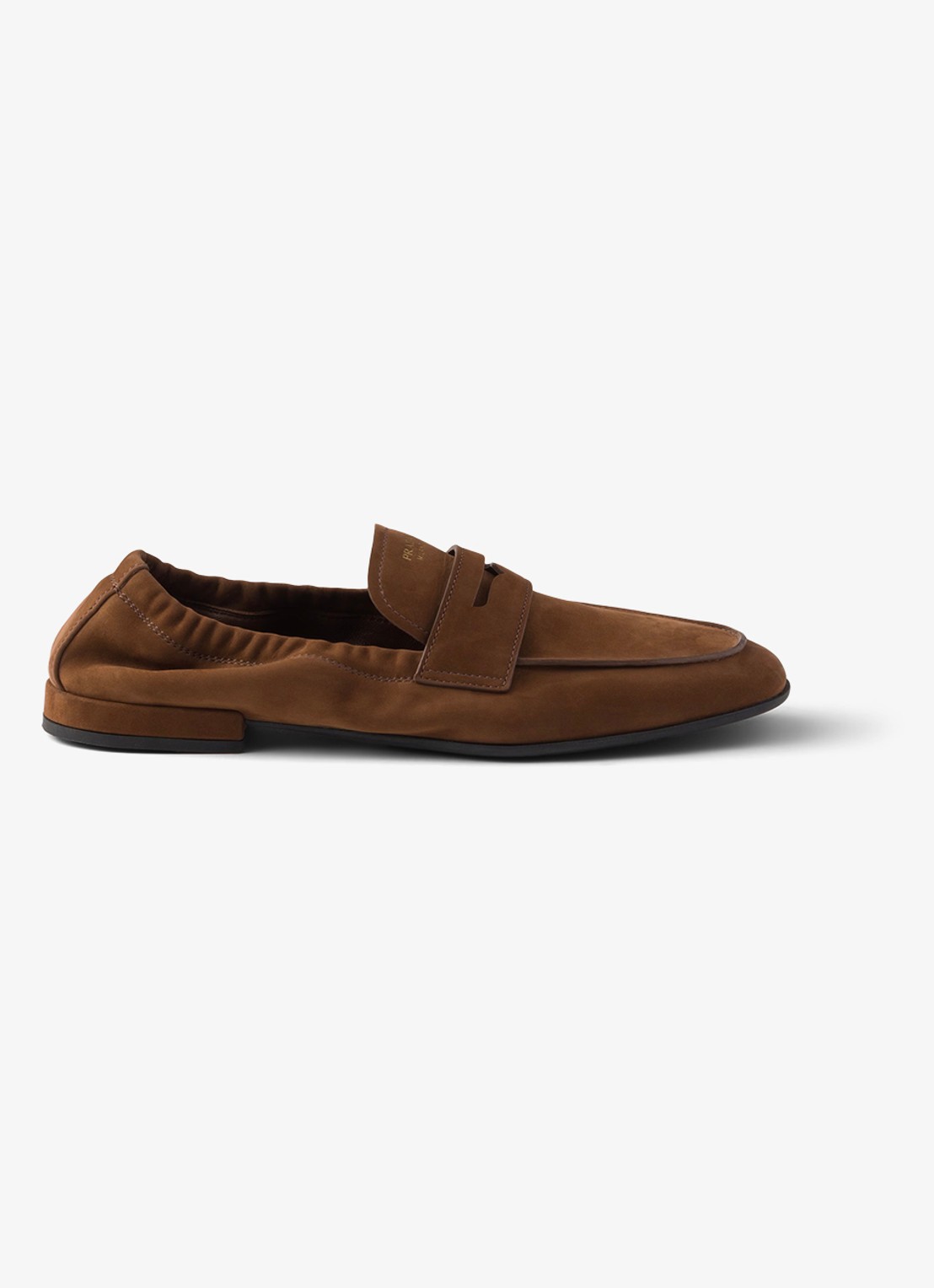 Prada Shuffle loafer van nubuck - voorkant 4 bruin