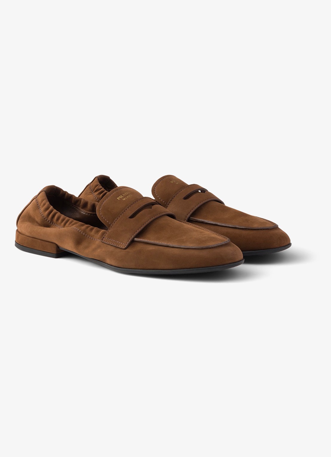 Prada Shuffle loafer van nubuck - voorkant 5 bruin