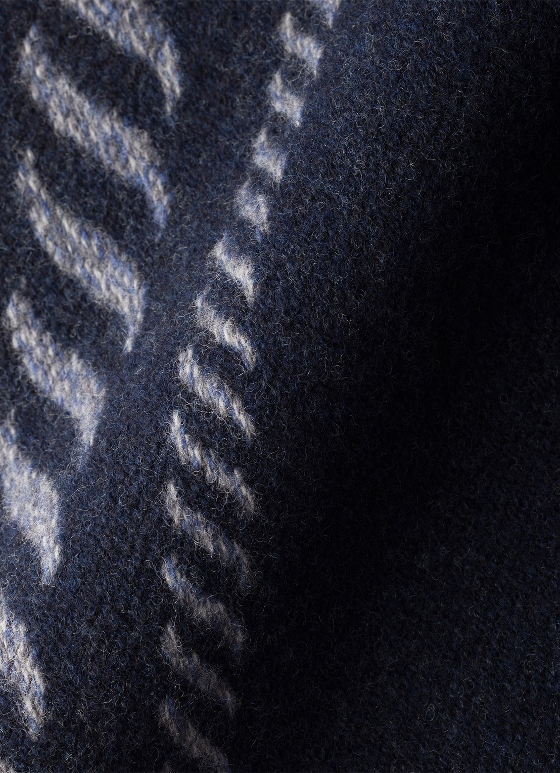 Prada Sjaal in kasjmierblend met logo 180 x 28 cm - detail 4 donkerblauw