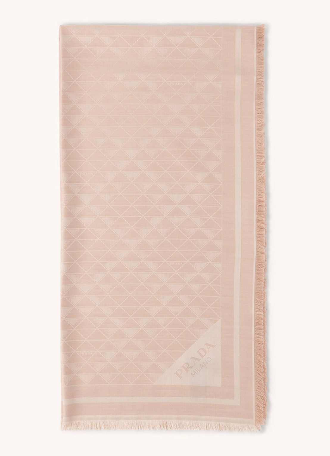 Prada Sjaal in zijdeblend met jacquard dessin 140 x 140 cm - voorkant lichtroze