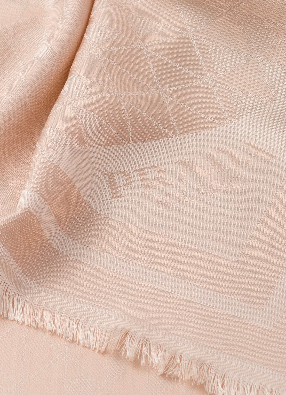 Prada Sjaal in zijdeblend met jacquard dessin 140 x 140 cm - voorkant 2 lichtroze