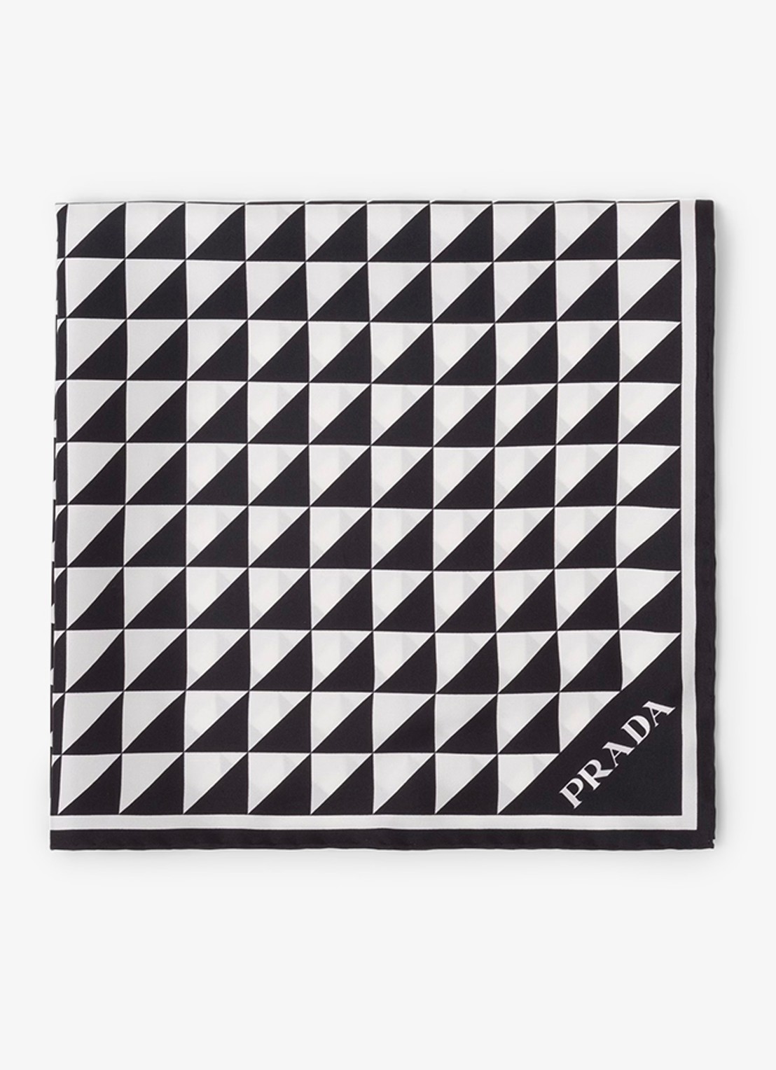 Prada Sjaal met print 55 x 55 cm - voorkant diepzwart