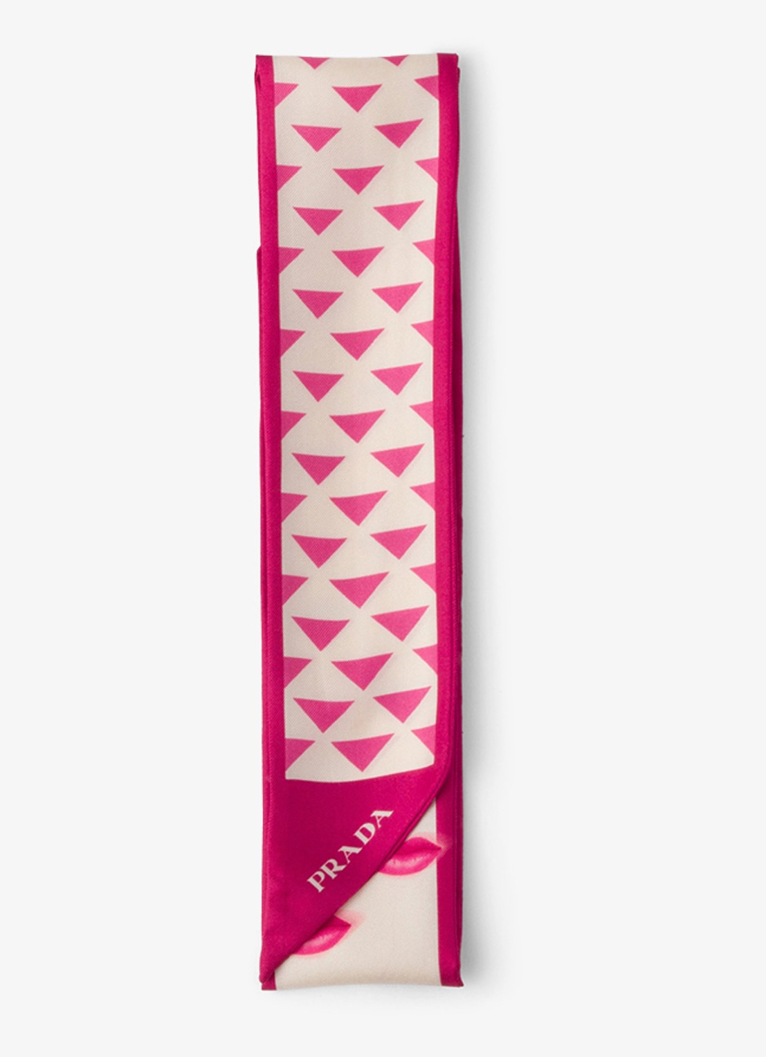 Prada Sjaal van zijde 85 x 6 cm - voorkant roze