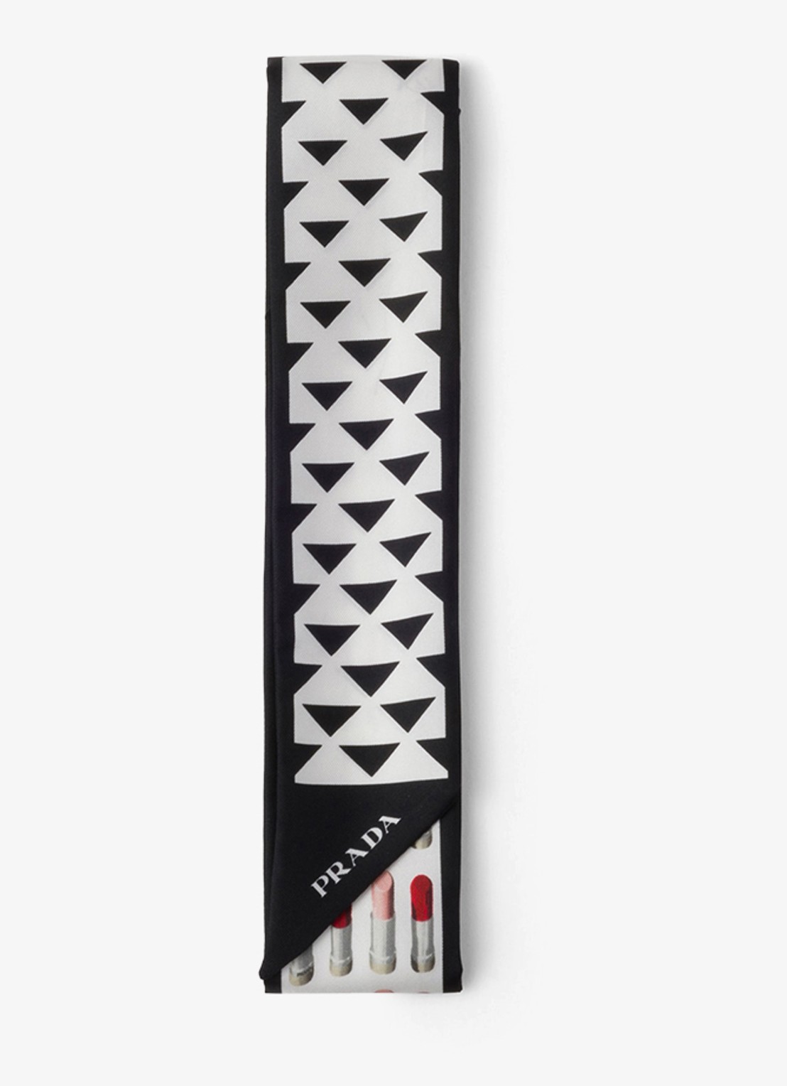 Prada Sjaal van zijde 85 x 6 cm - voorkant 2 zwart