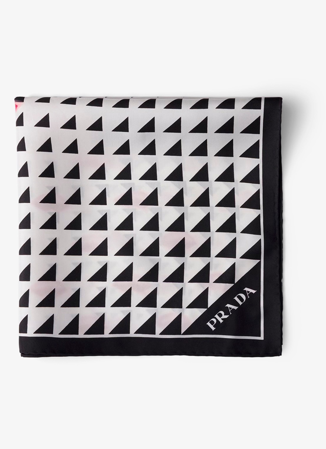 Prada Sjaal van zijde met print 55 x 55 cm - voorkant 2 zwart