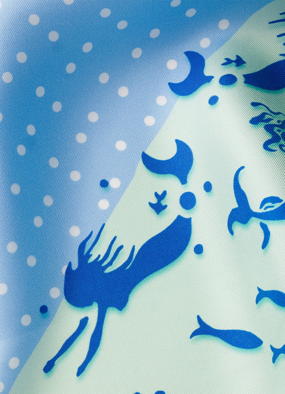 Prada Sjaal van zijde met print 55 x 55 cm - detail 3 light blue