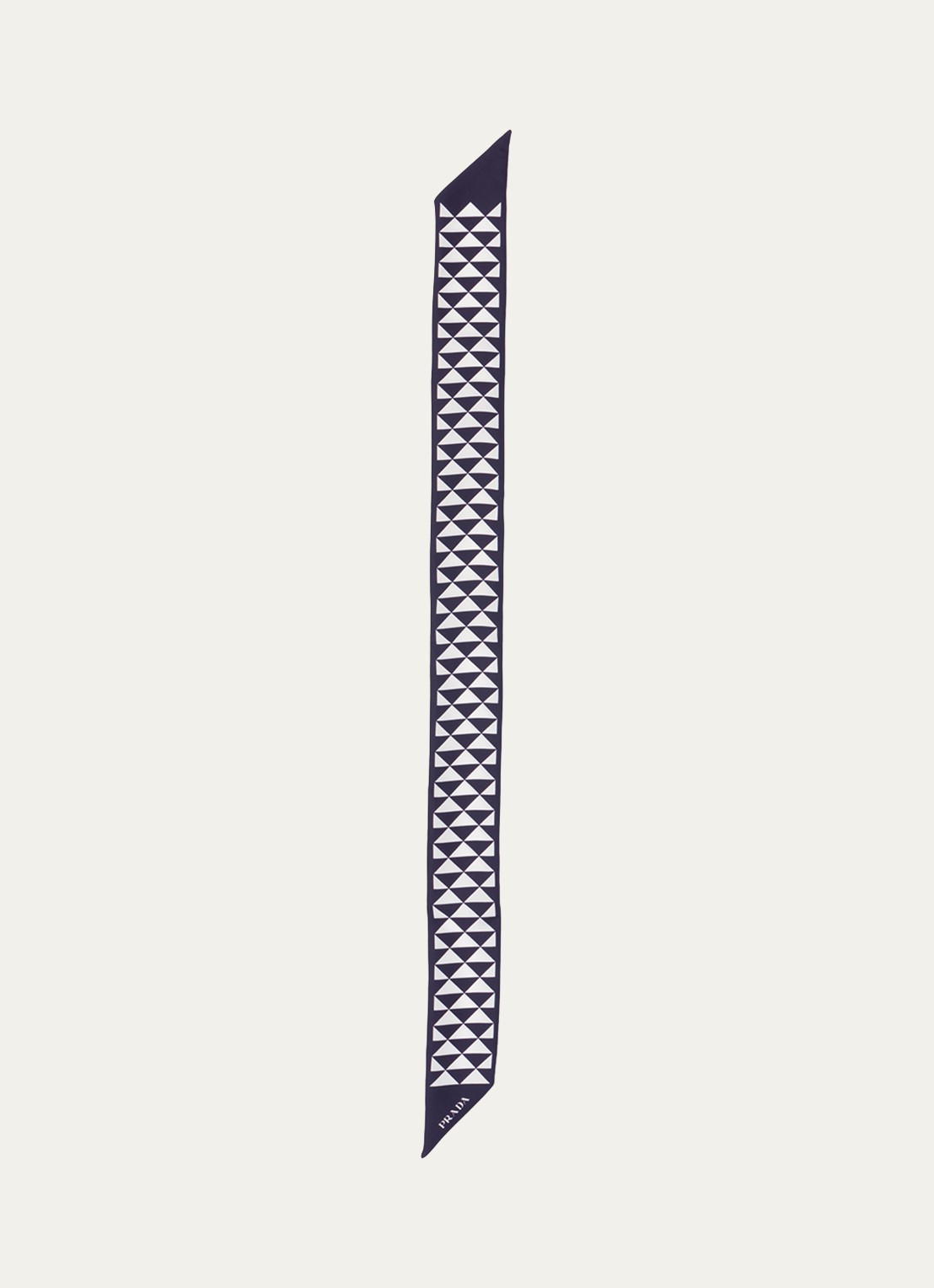Prada Sjaal van zijde met print 85 x 5 cm - detail 3 donkerblauw