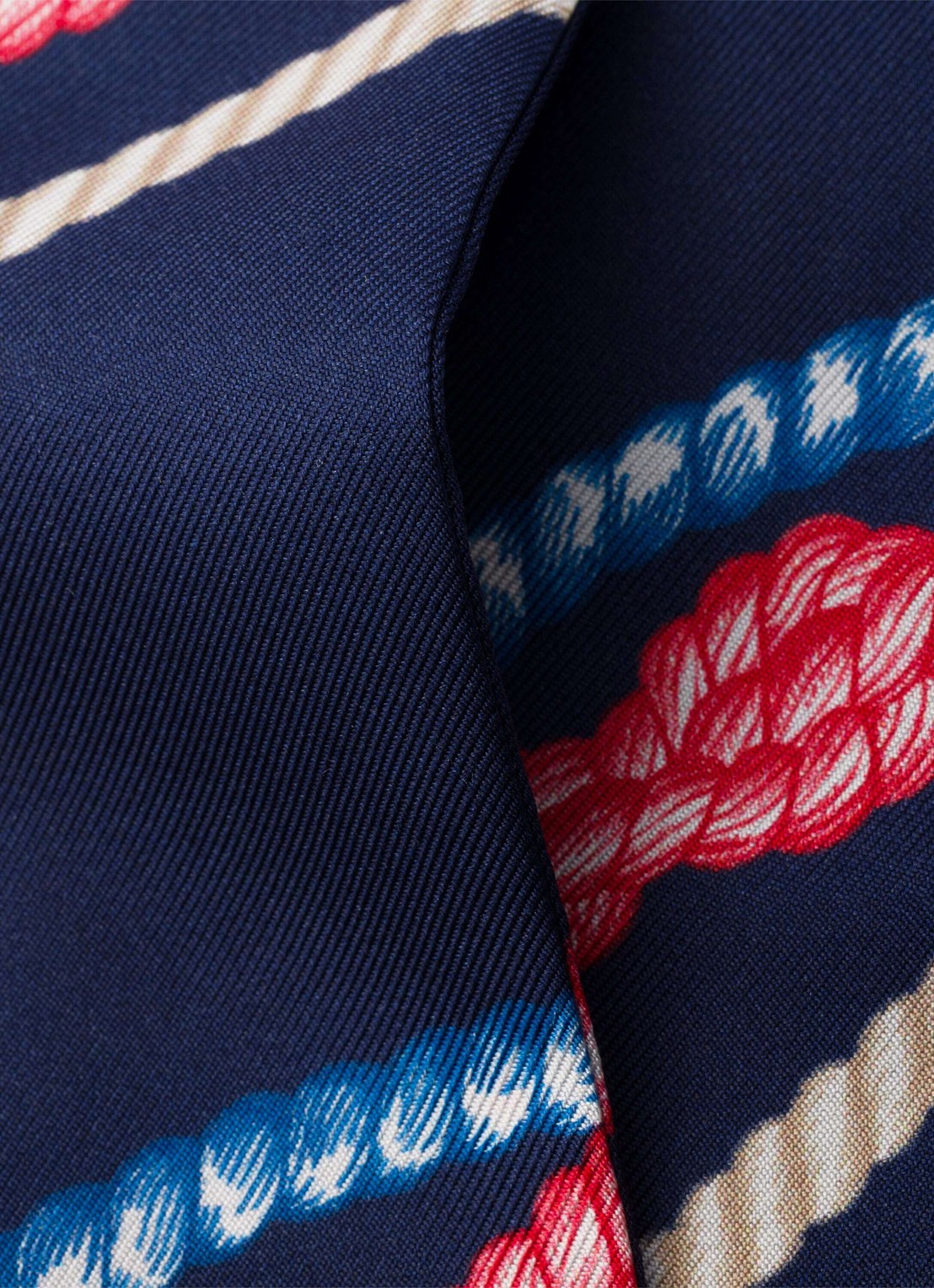 Prada Sjaal van zijde met print 85 x 6 cm - detail donkerblauw