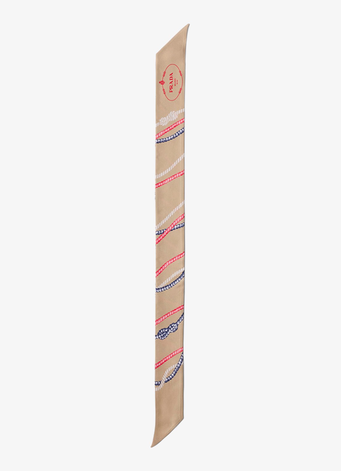 Prada Sjaal van zijde met print 85 x 6 cm - voorkant 2 beige