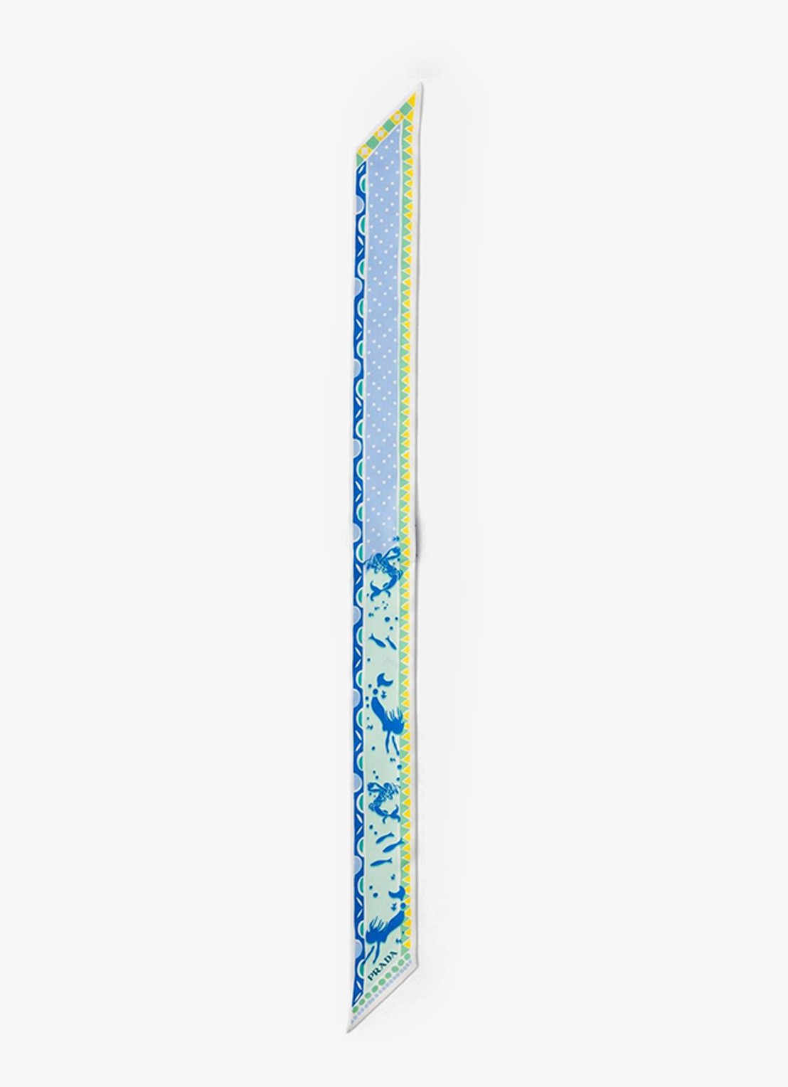 Prada Sjaal van zijde met print 85 x 6 cm - voorkant 2 blauw