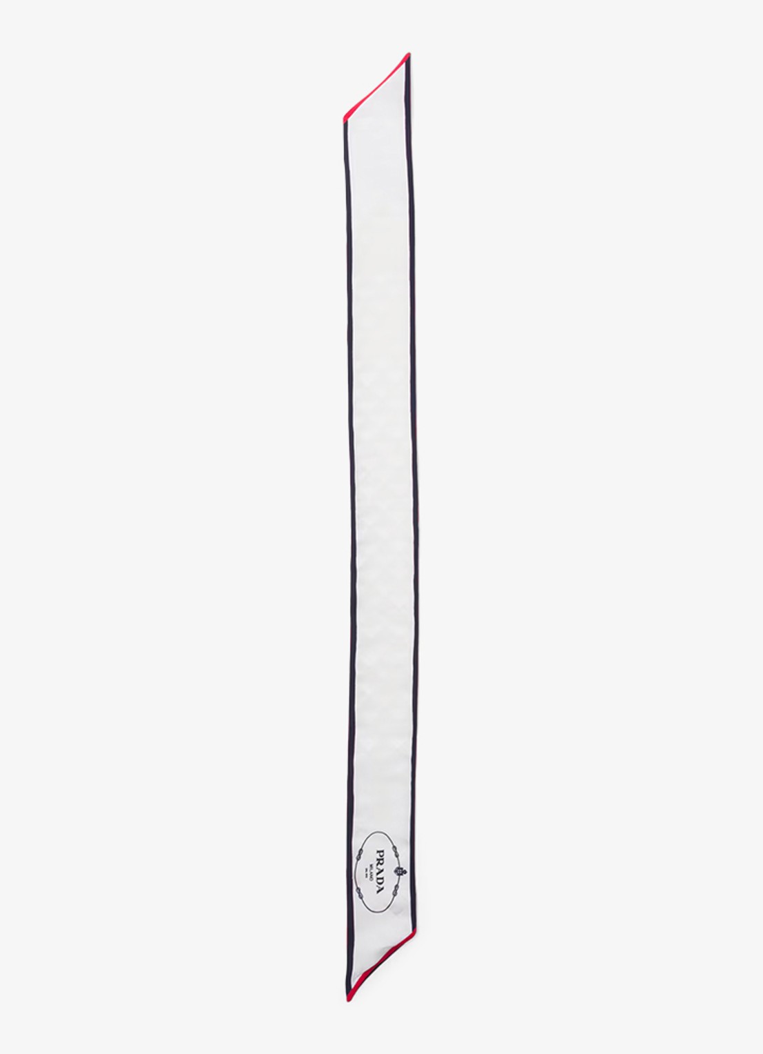 Prada Skinny sjaal van zijde met logoprint 85 x 6 cm - voorkant donkerblauw