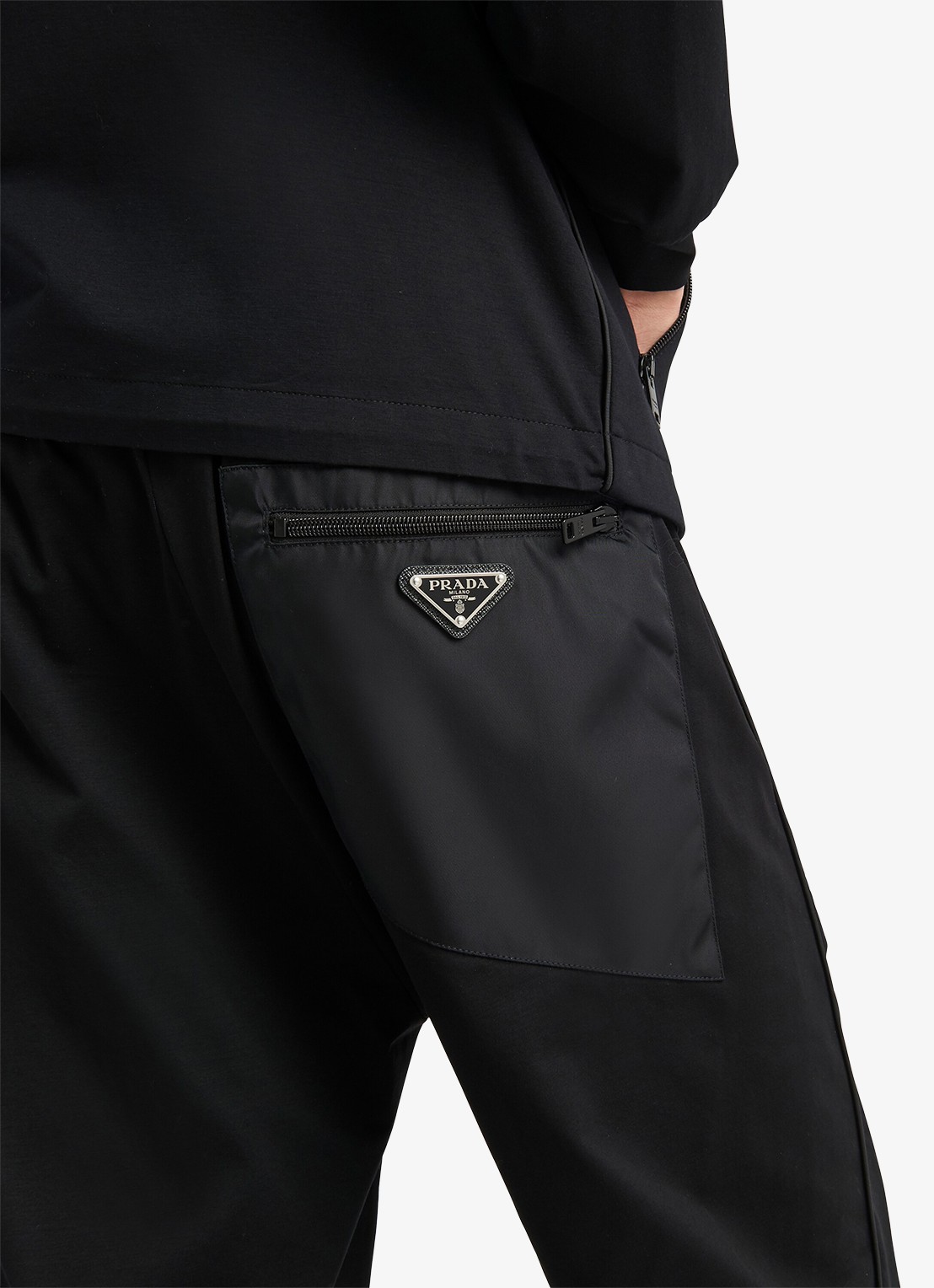 Prada Slim fit broek met ritszakken - detail 5 zwart