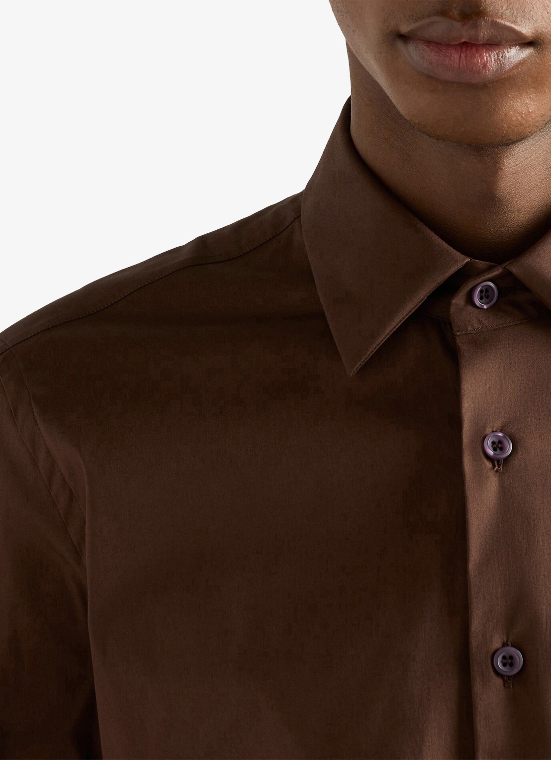 Prada Slim fit overhemd van katoen - detail 3 bruin