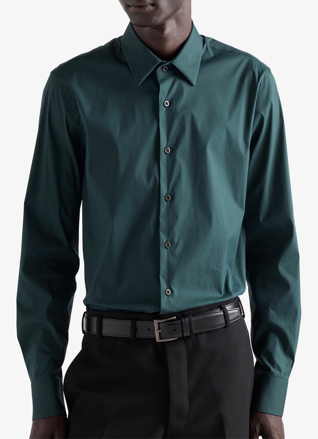 Prada Slim fit overhemd van katoen - detail 3 groen