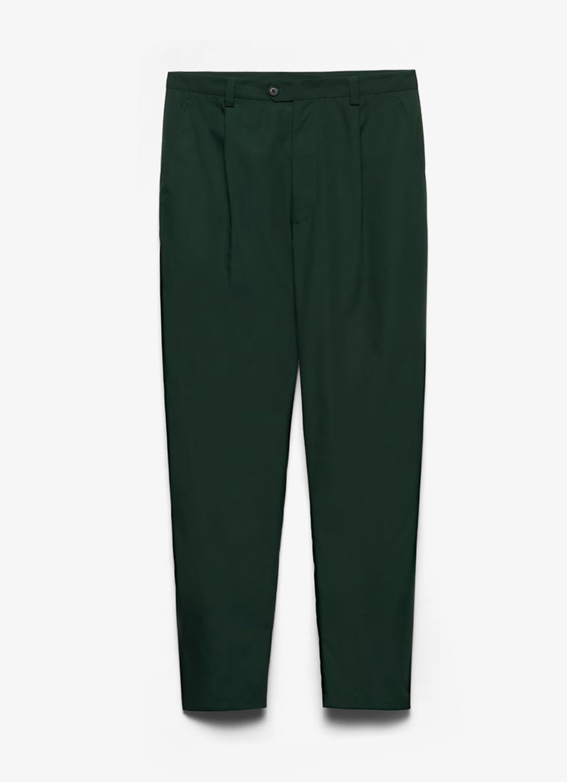 Prada Slim fit pantalon met plooidetail - voorkant groen