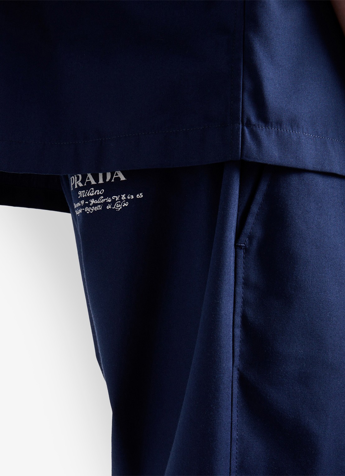 Prada Slim fit pantalon met plooidetail - detail 5 donkerblauw