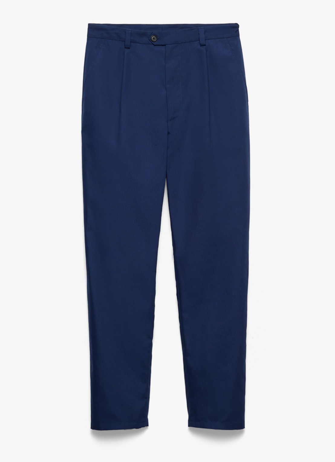 Prada Slim fit pantalon met plooidetail - voorkant donkerblauw