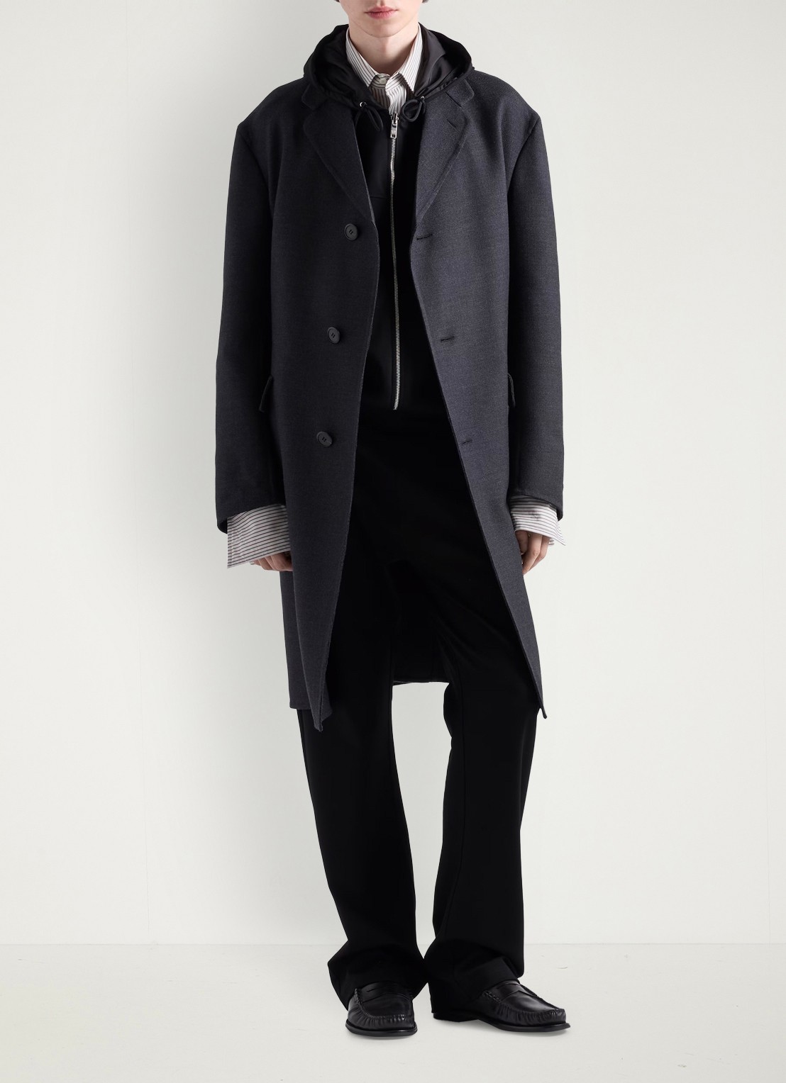 Prada Slim fit pantalon met steekzakken - voorkant 3 zwart