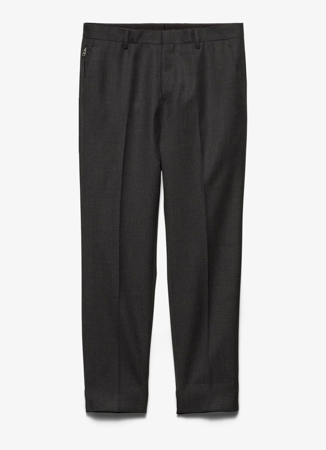 Prada Slim fit pantalon van scheerwol - voorkant 2 antraciet