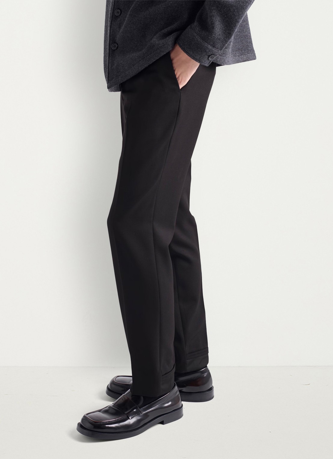 Prada Slim fit pantalon van wol - detail 3 zwart