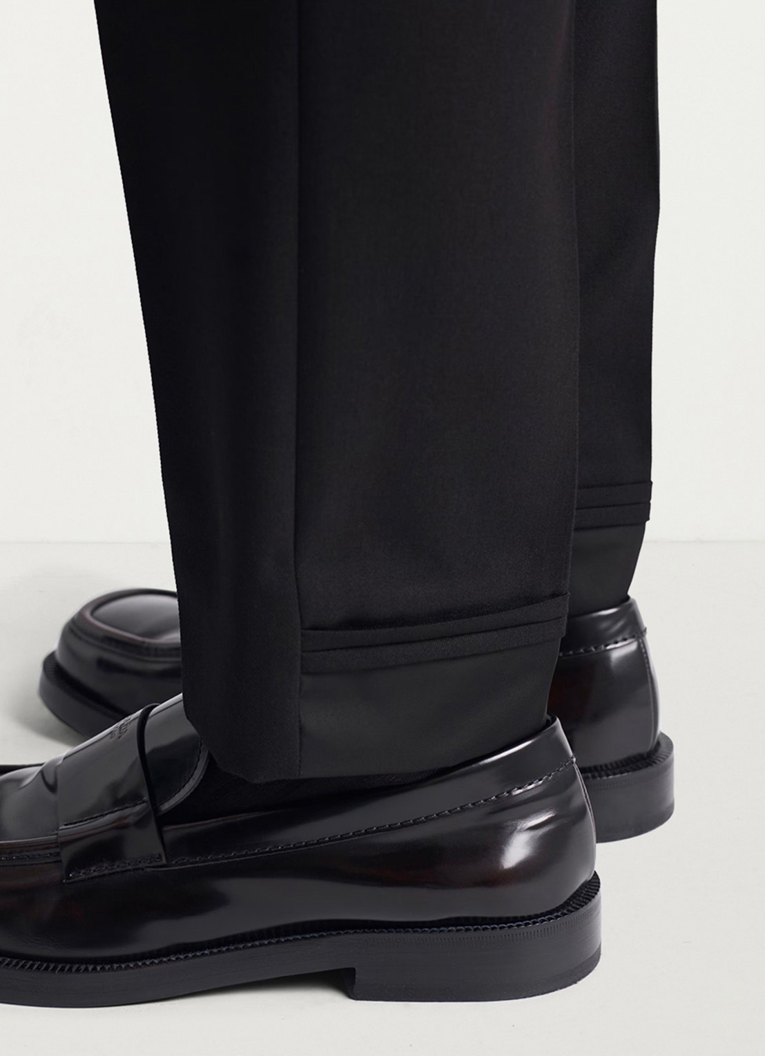 Prada Slim fit pantalon van wol - detail 4 zwart