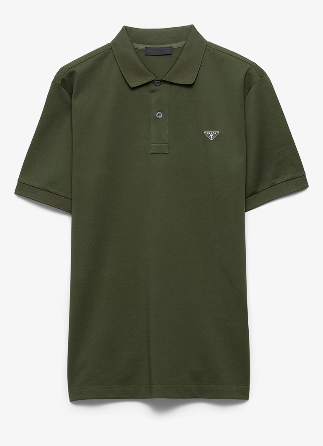Prada Slim fit polo van piqué katoen met logo - voorkant 4 groen