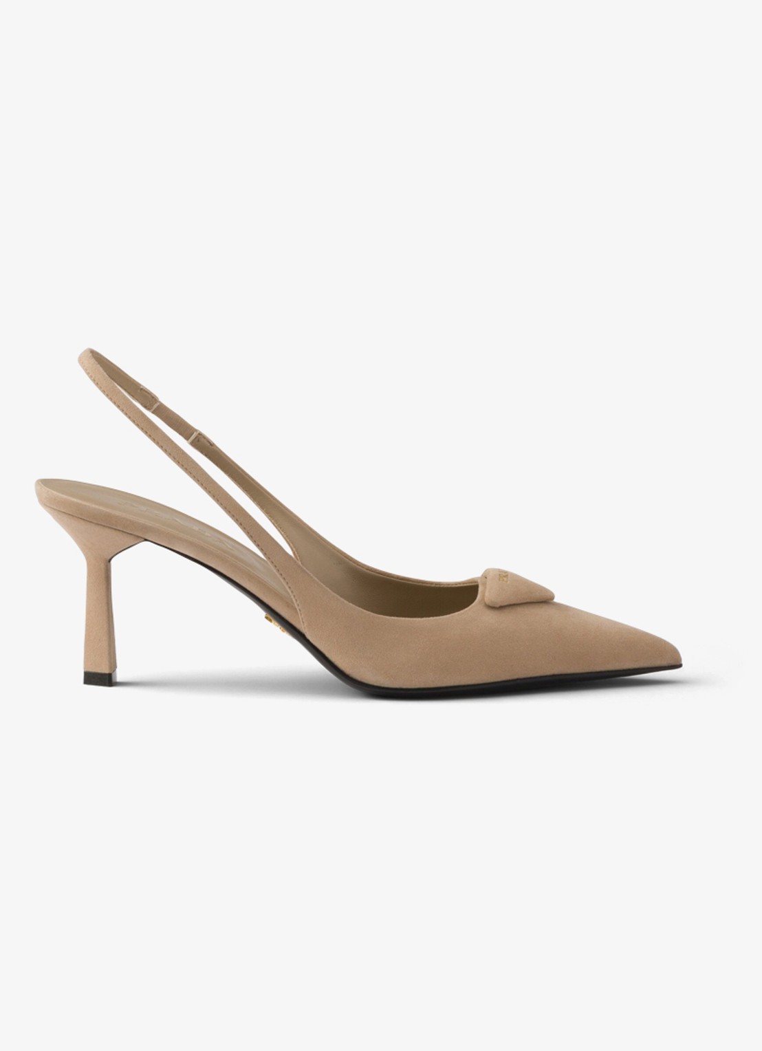Prada Slingback van geitensuède - voorkant 5 beige