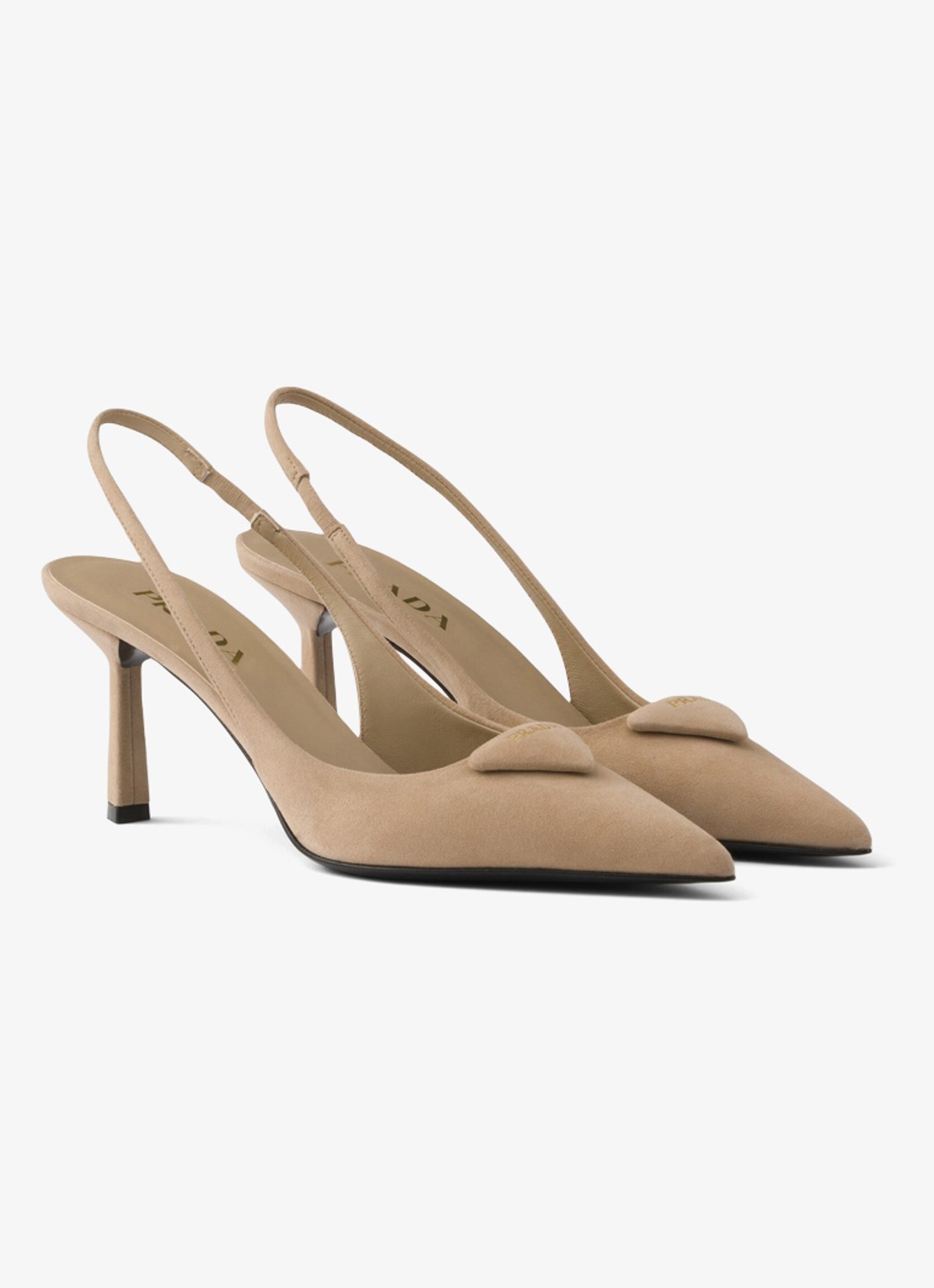 Prada Slingback van geitensuède - voorkant 6 beige