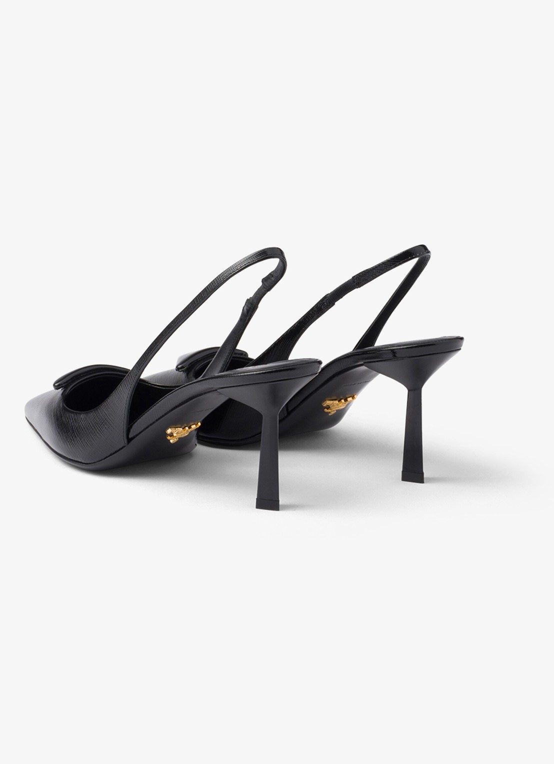 Prada Slingback van lakleer met logo - achterkant zwart