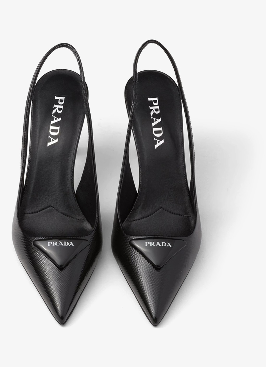 Prada Slingback van lakleer met logo - detail 4 zwart
