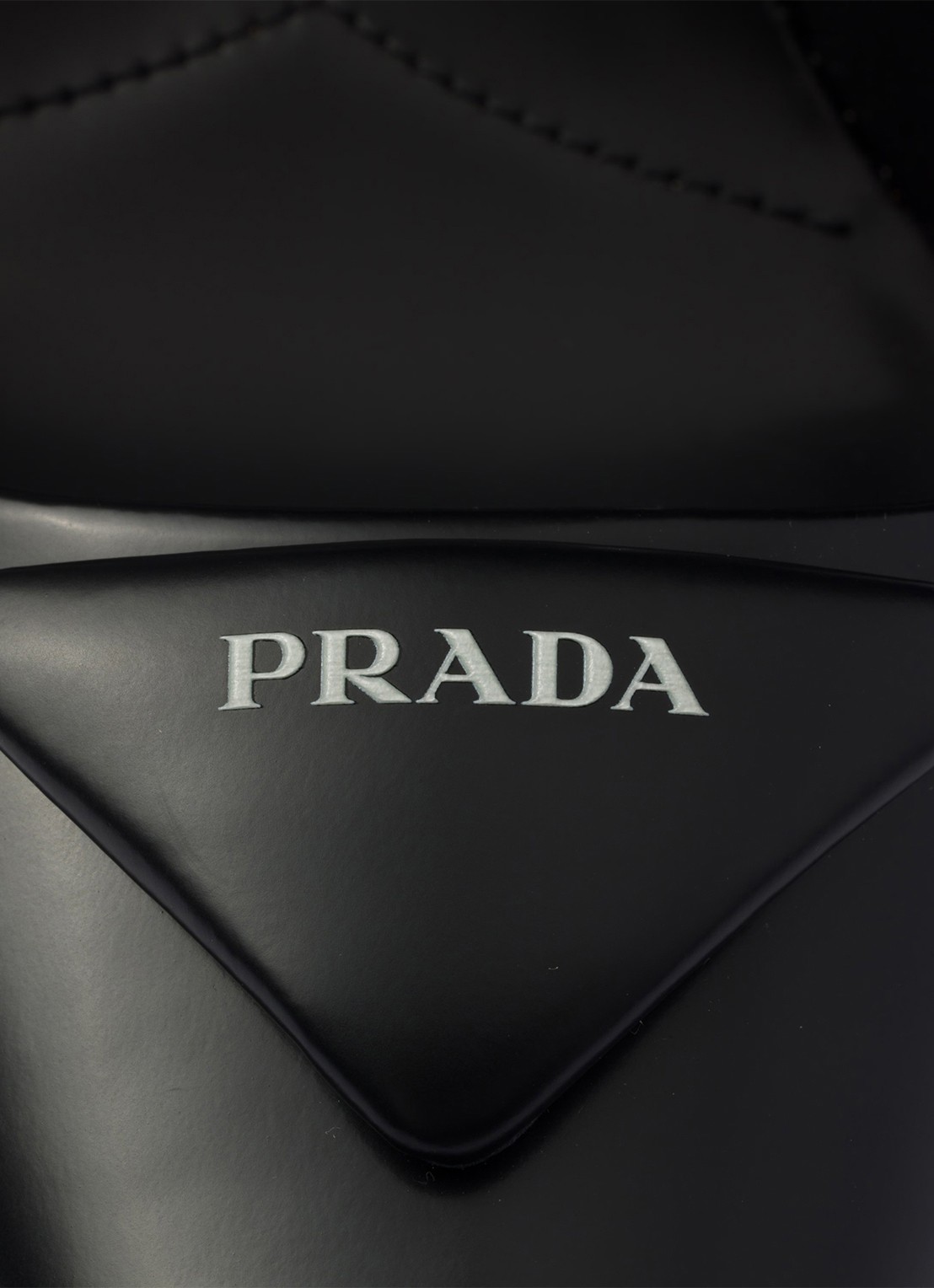 Prada Slingback van leer met logo - detail 7 zwart