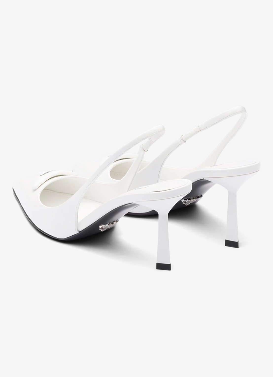 Prada Slingback van leer met logo - achterkant 6 wit